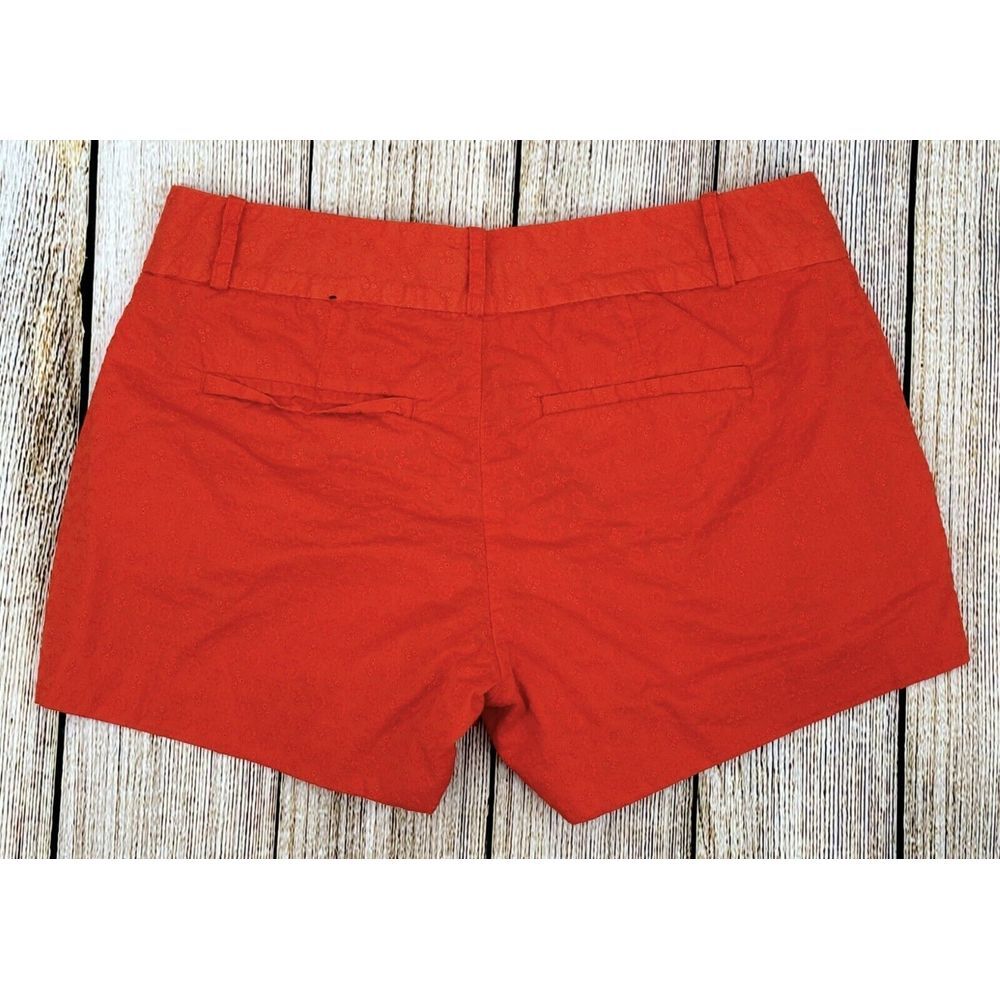 Banana Republic Eyelet Shorts Women's Sz 4 Ryan Fit Embroidered Orange - Picture 2 of 6